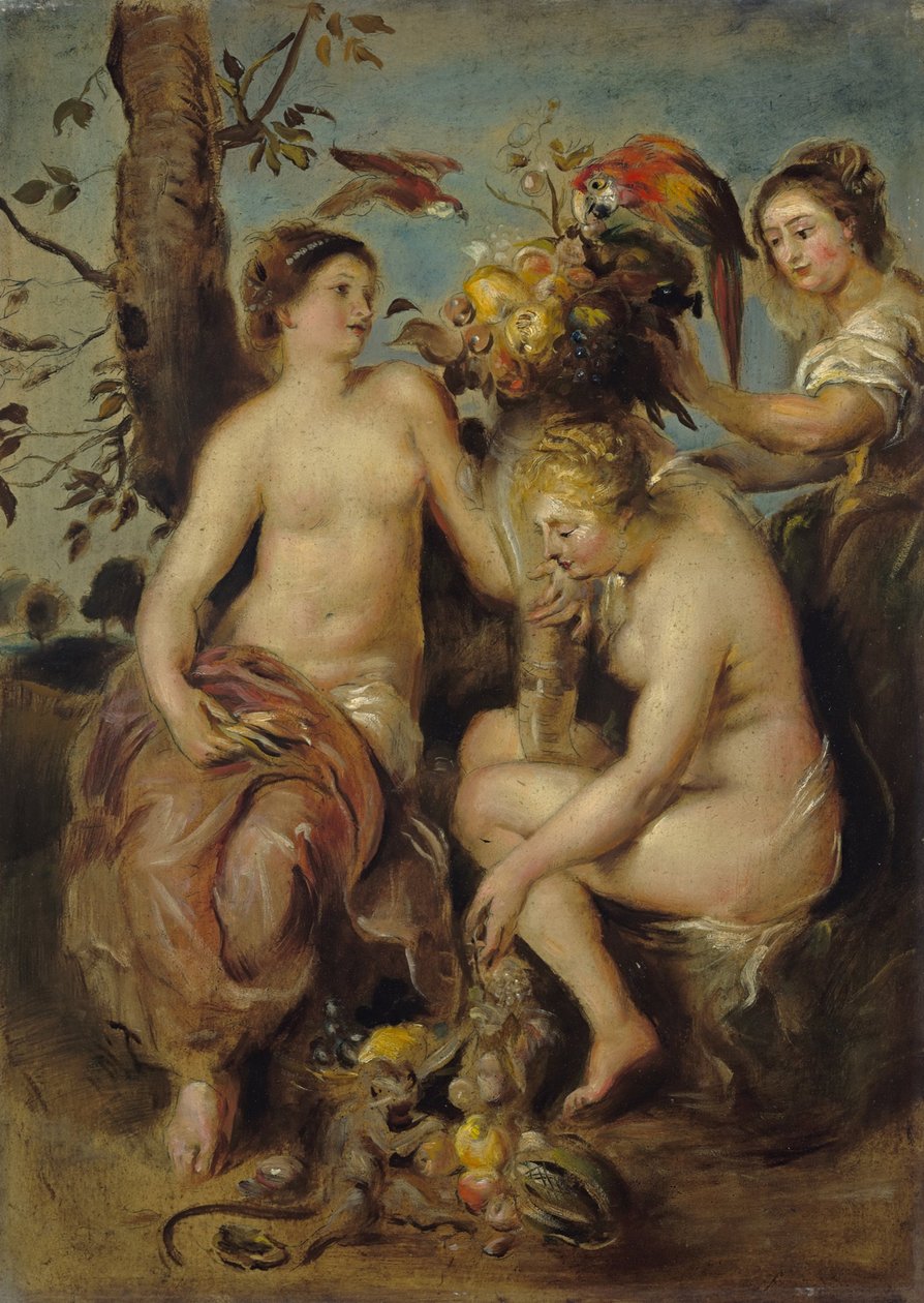 Ceres e as Ninfas, cópia após a pintura de Rubens em Madrid de Peter Paul Rubens