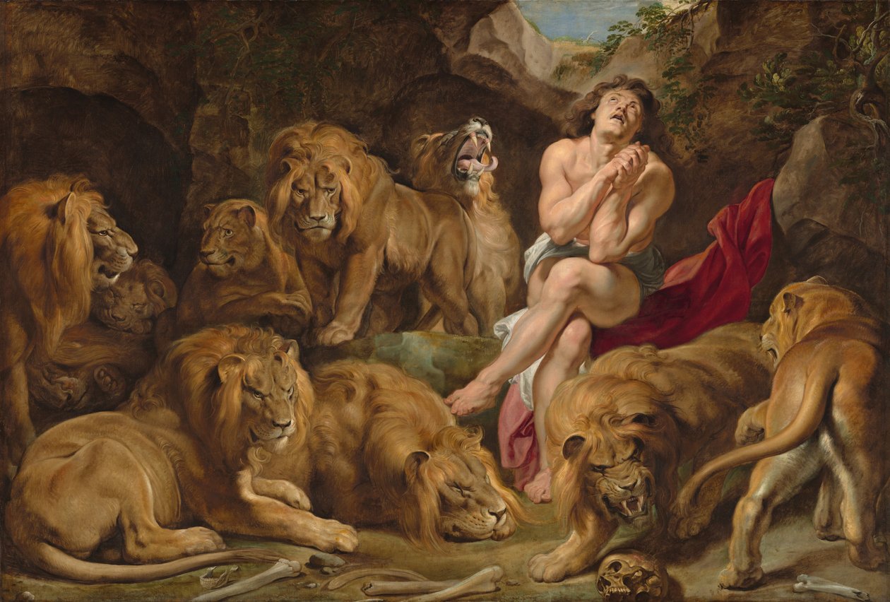 Daniel na cova dos leões, c. 16141616. de Peter Paul Rubens