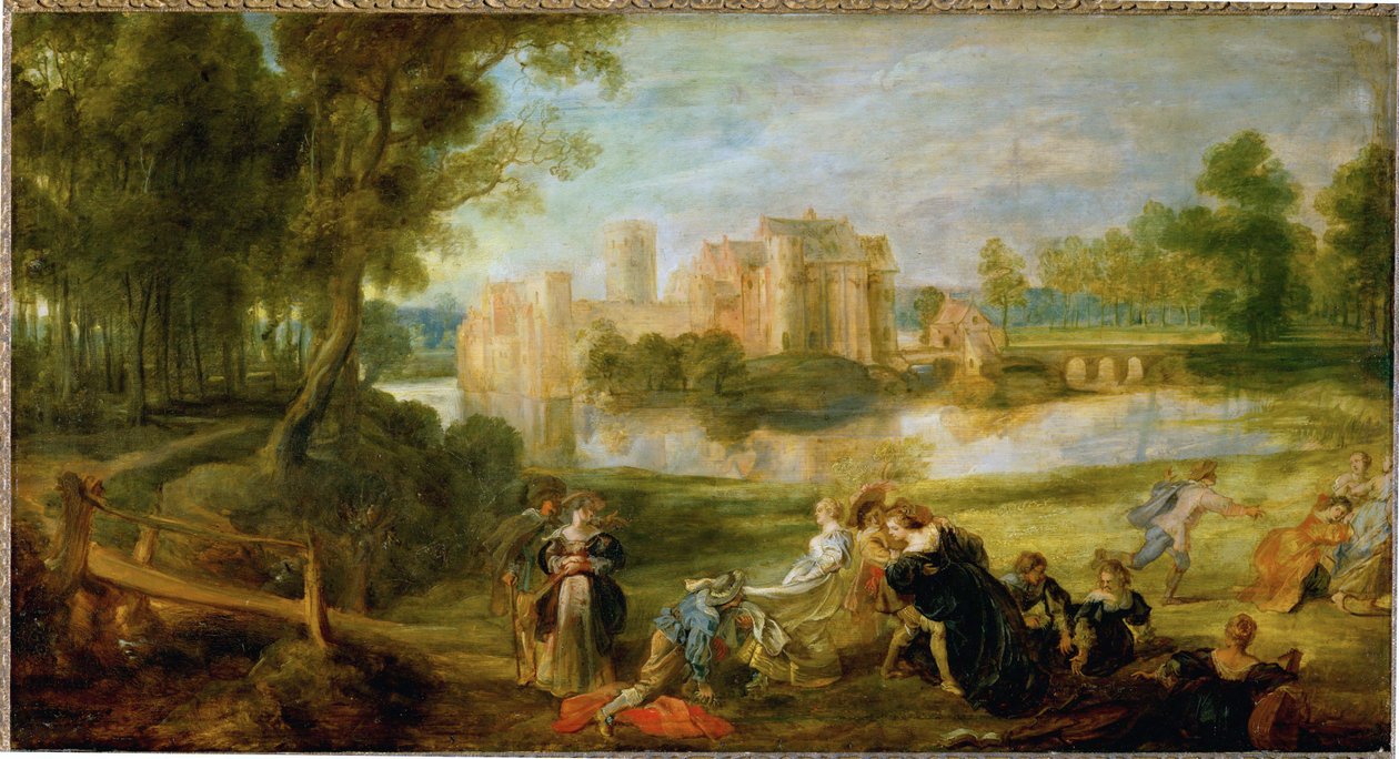 Der Schlosspark, c.1635 (óleo sobre madeira de carvalho) de Peter Paul Rubens