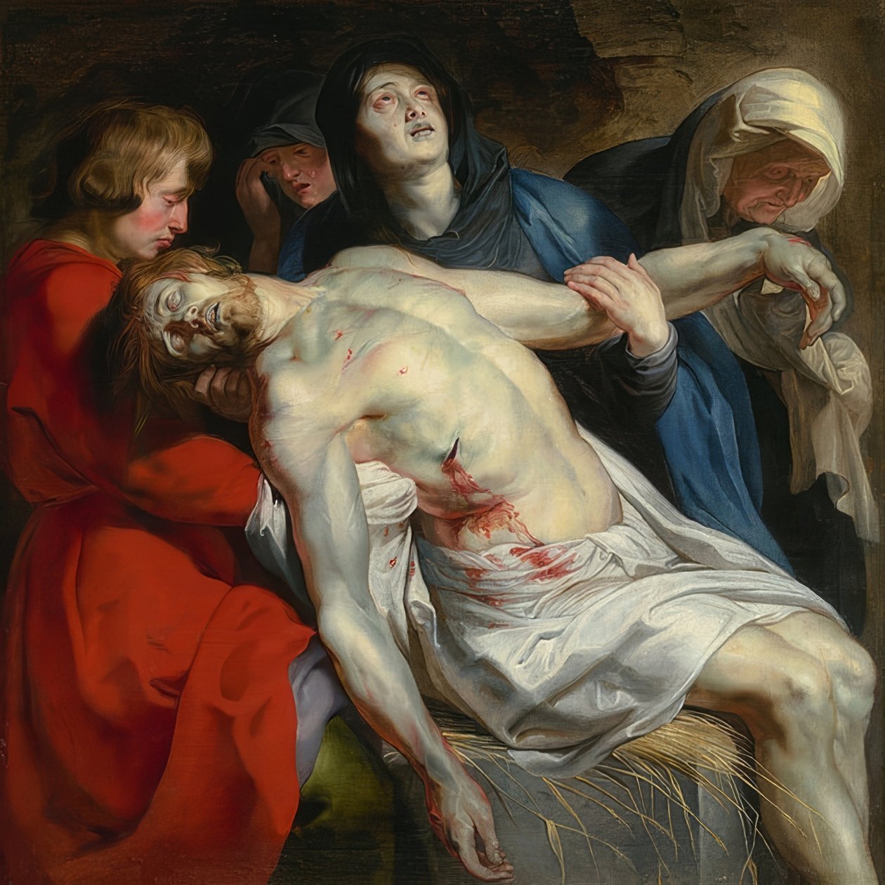 O enterro de Cristo. Por volta de 1612 de Peter Paul Rubens