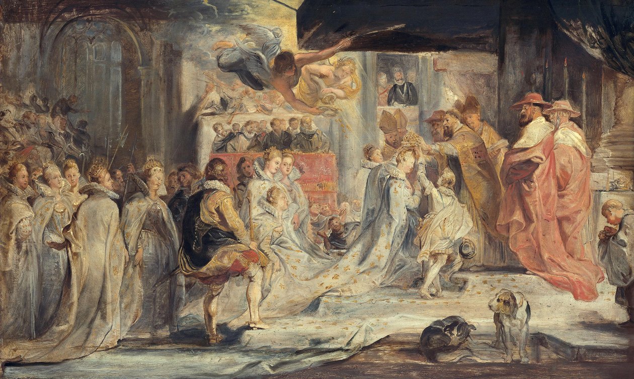 A coroação da rainha (esboço do ciclo dos Médici) de Peter Paul Rubens