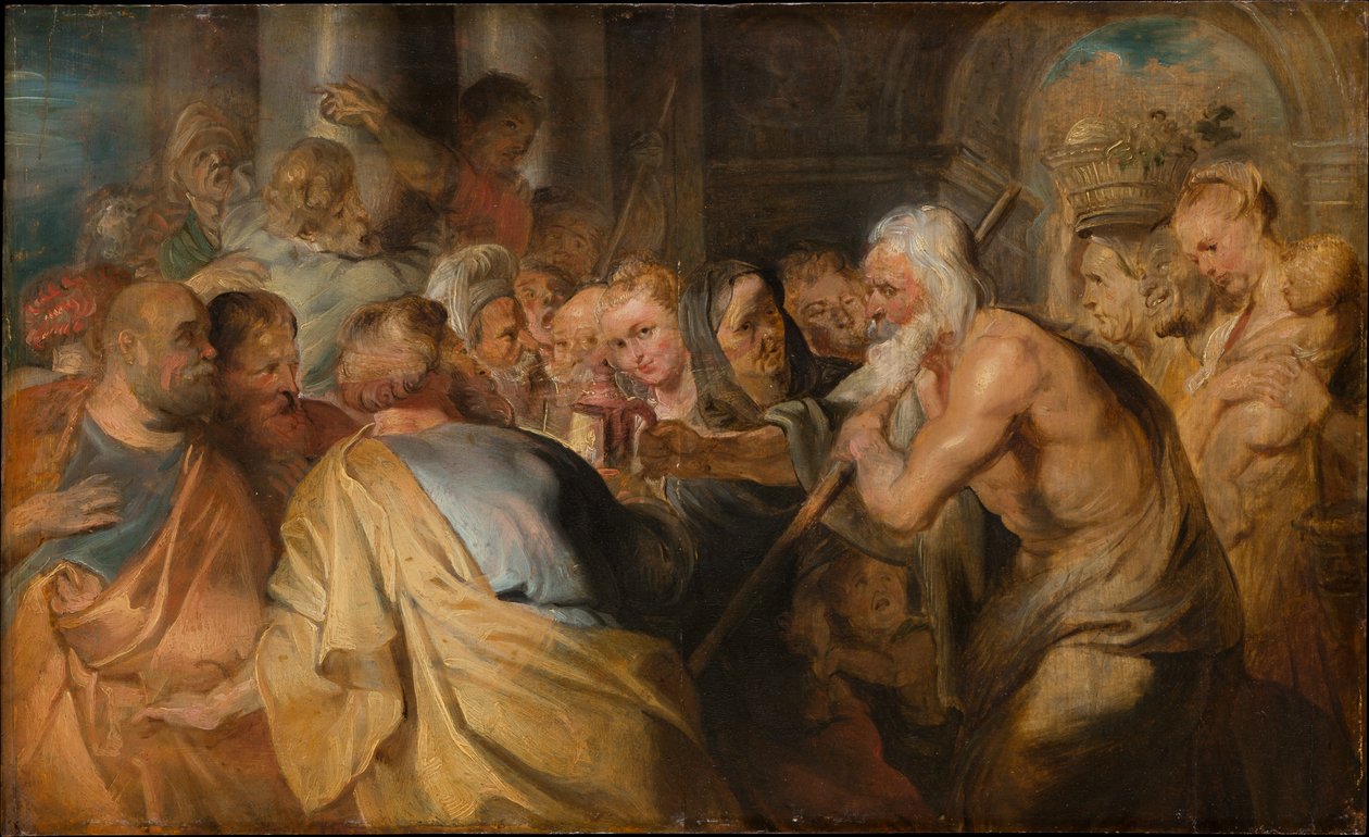 Diógenes à procura de um homem honesto de Peter Paul Rubens