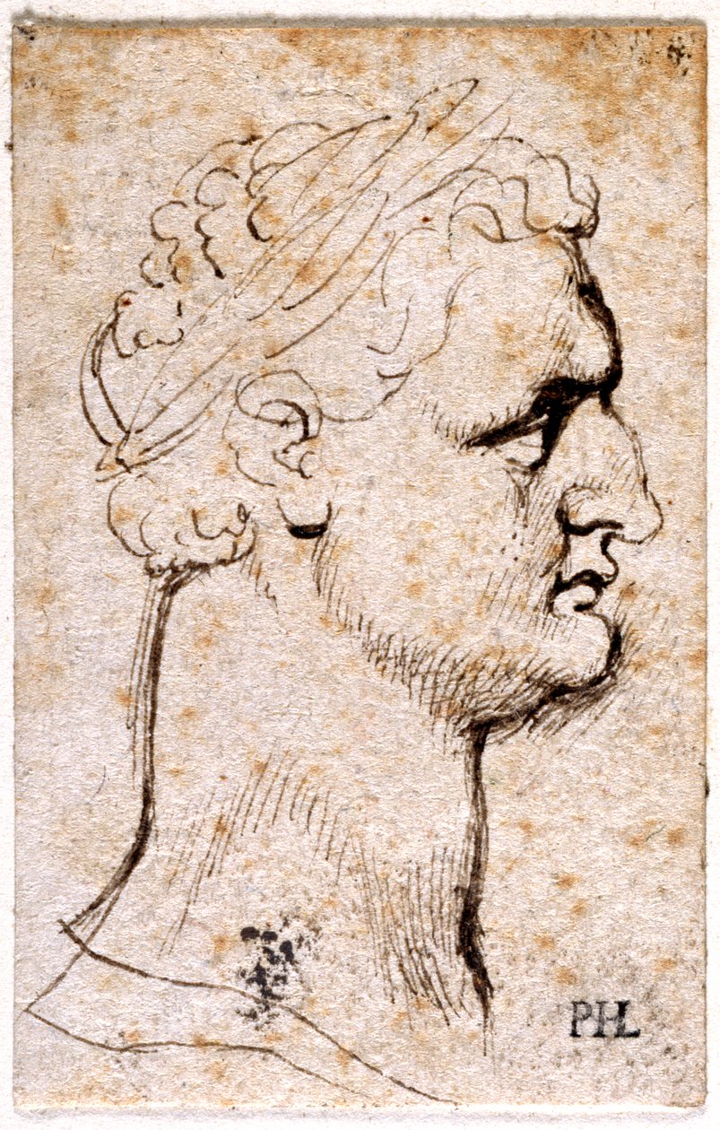 Domiciano, de dez desenhos de oito dos primeiros doze Césares, depois das medalhas de Giovanni da Cavino (caneta e tinta sobre papel) de Peter Paul Rubens