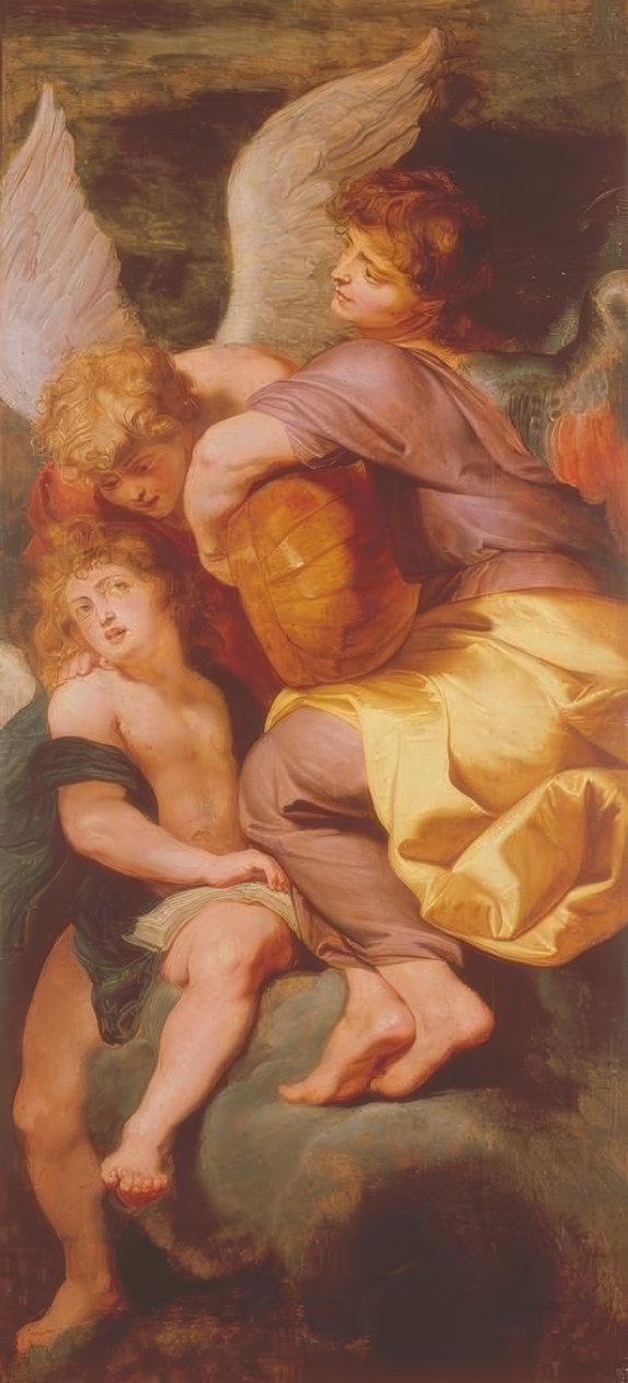 Três anjos musicais de Peter Paul Rubens