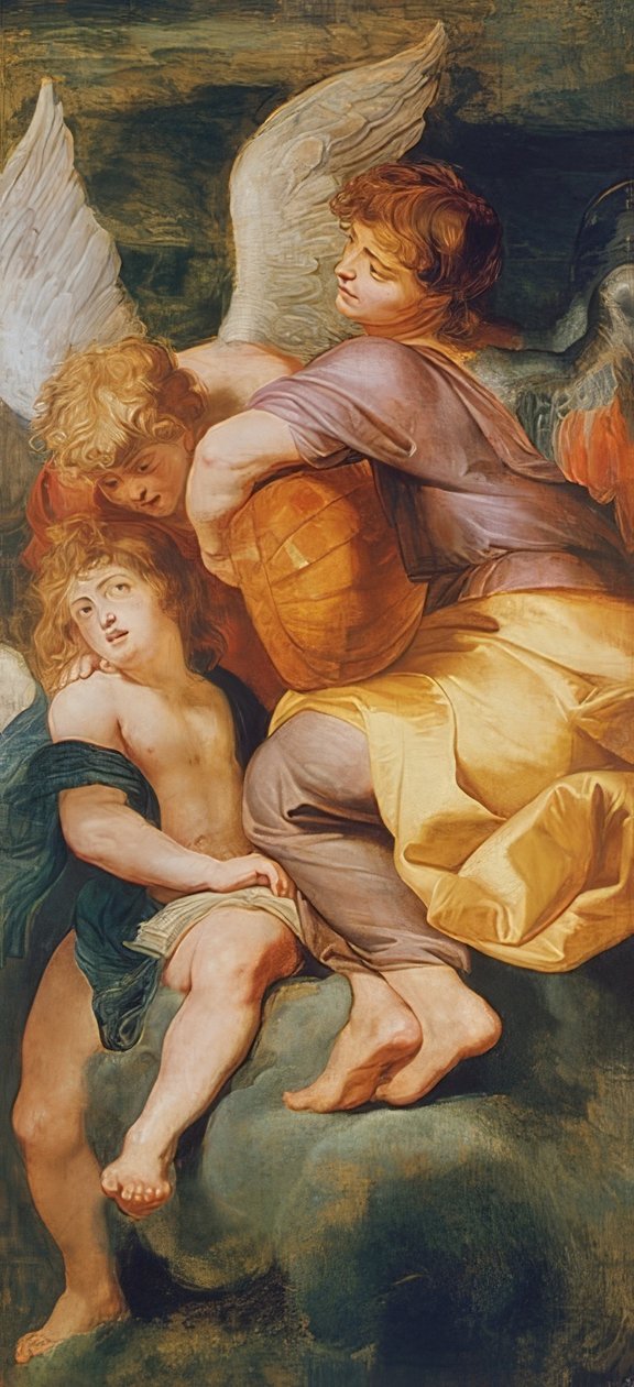 Três anjos fazendo música. 1615-20 de Peter Paul Rubens