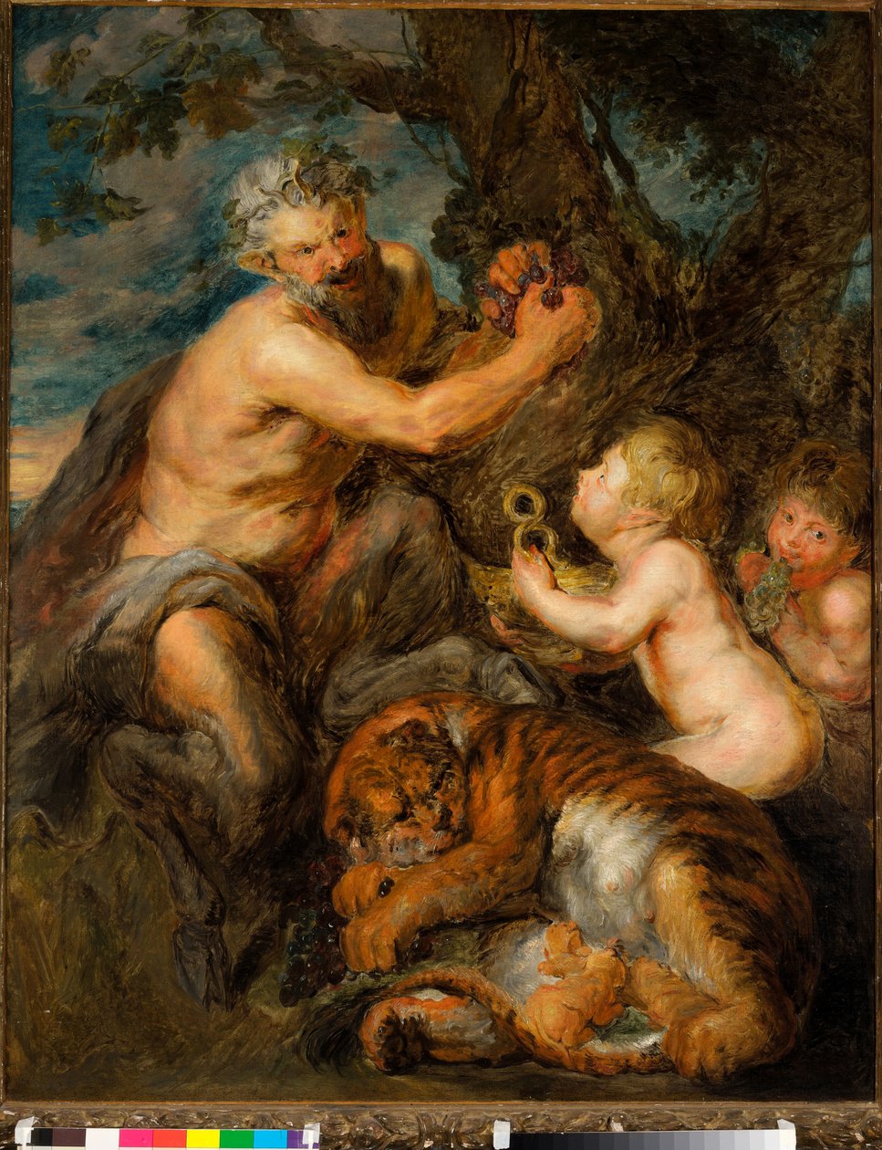 Educação de Bacchus, c.1630-40 (óleo sobre tela) de Peter Paul Rubens