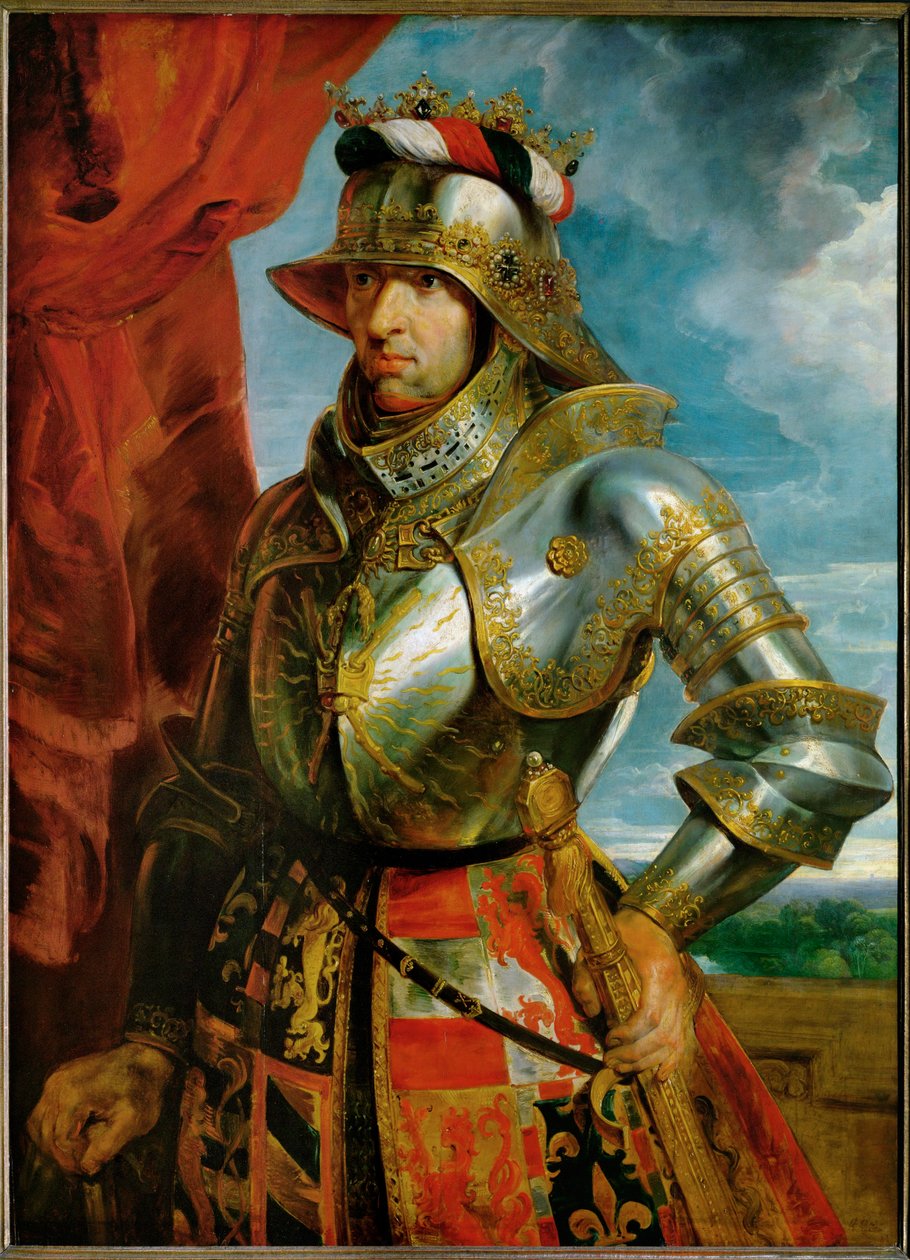 Imperador Maximiliano I, c.1618 (pintura sobre madeira de carvalho) de Peter Paul Rubens