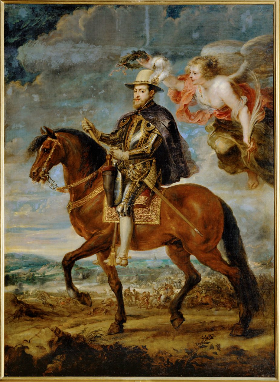 Retrato equestre do rei Filipe II de Espanha de Peter Paul Rubens
