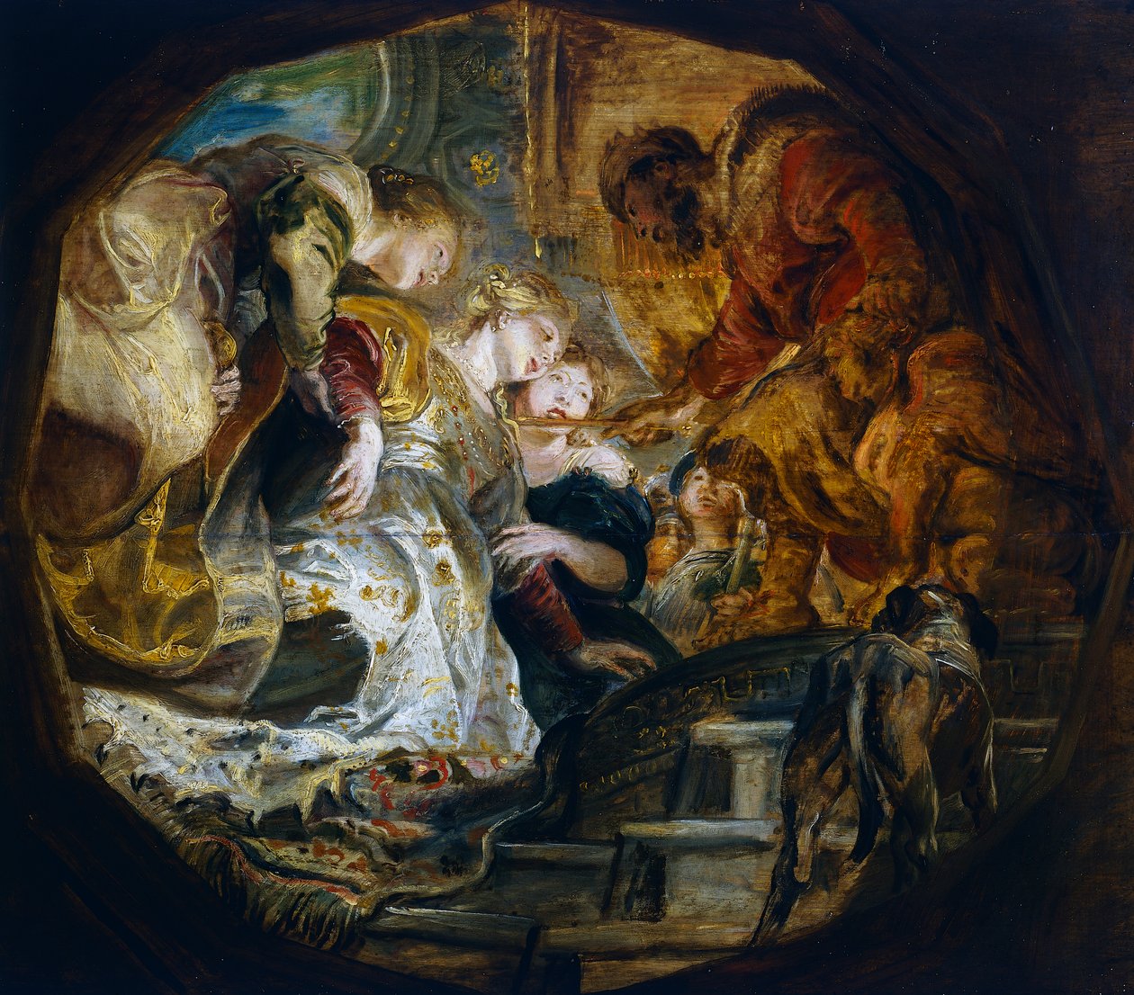 Esther antes de Ahasuerus de Peter Paul Rubens