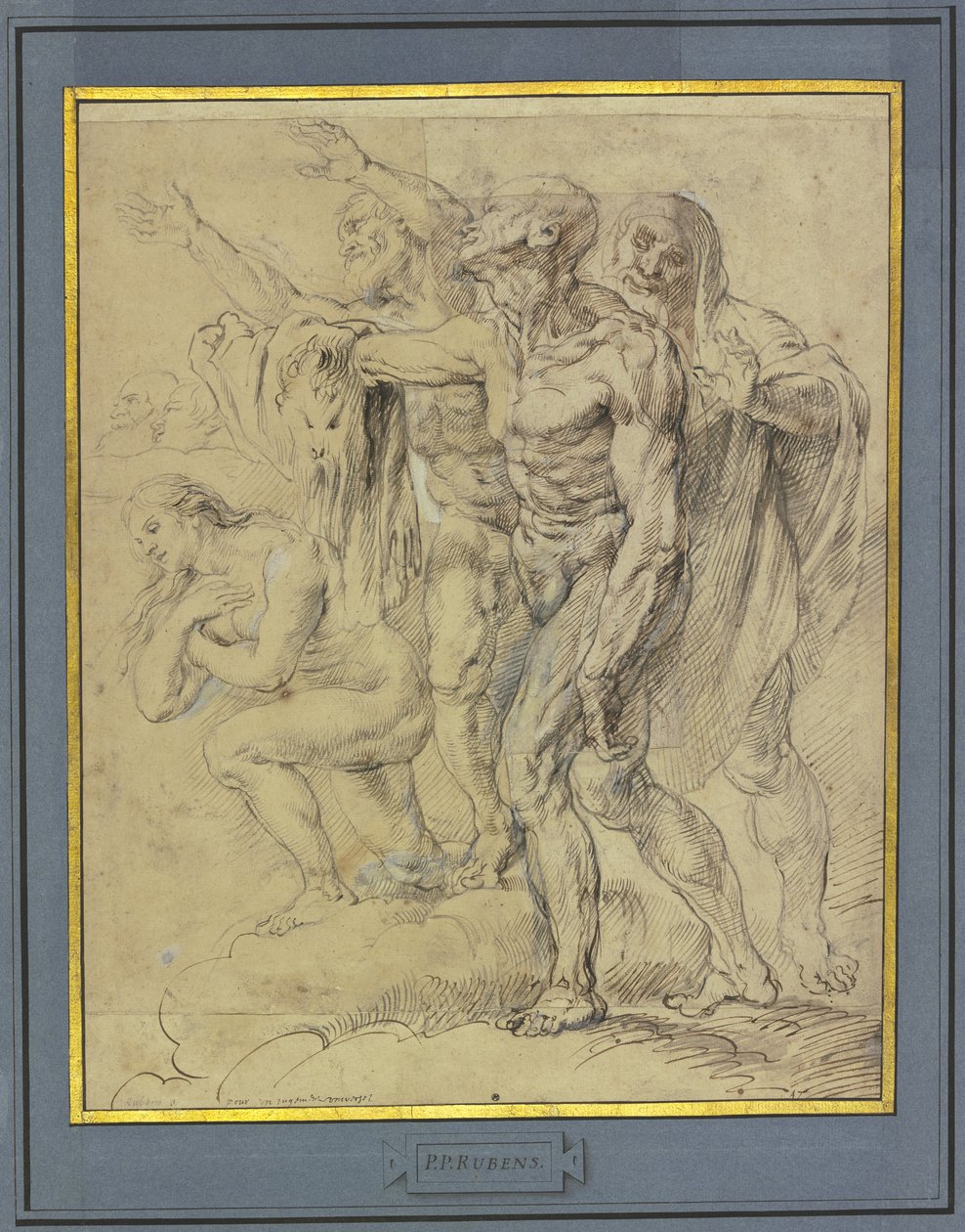 Eva, Maria Magdalena, der Heilige Bartholomäus und ein weiterer für ein Jüngstes Gericht de Peter Paul Rubens
