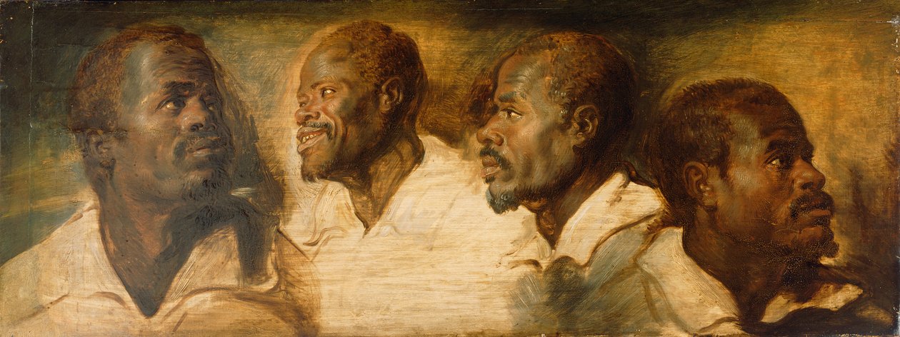 Quatro estudos da cabeça masculina, c.1617-1620 de Peter Paul Rubens