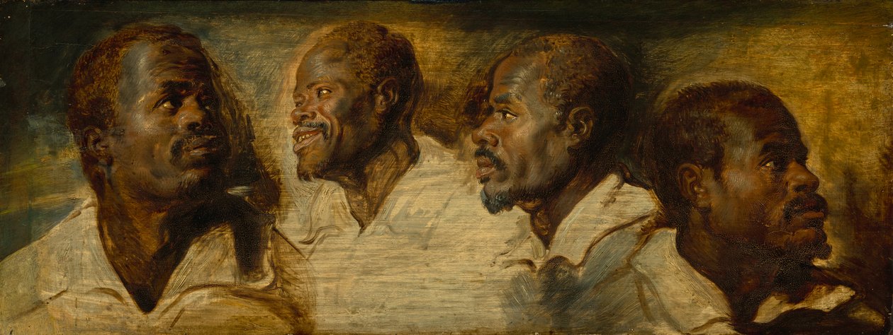 Quatro estudos de uma cabeça masculina de Peter Paul Rubens
