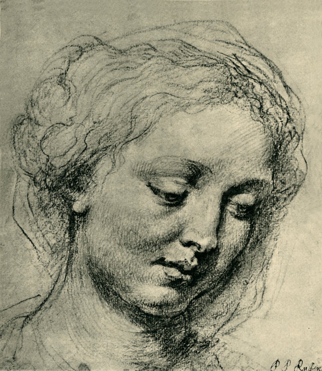 Cabeça de uma mulher, c1630, 1943. de Peter Paul Rubens