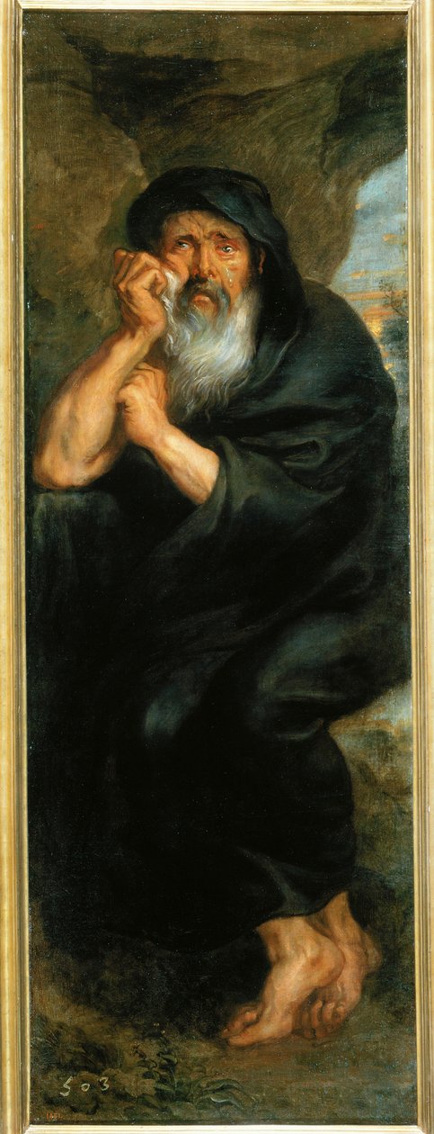 Heráclito, filósofo grego (pintura sobre tela) de Peter Paul Rubens