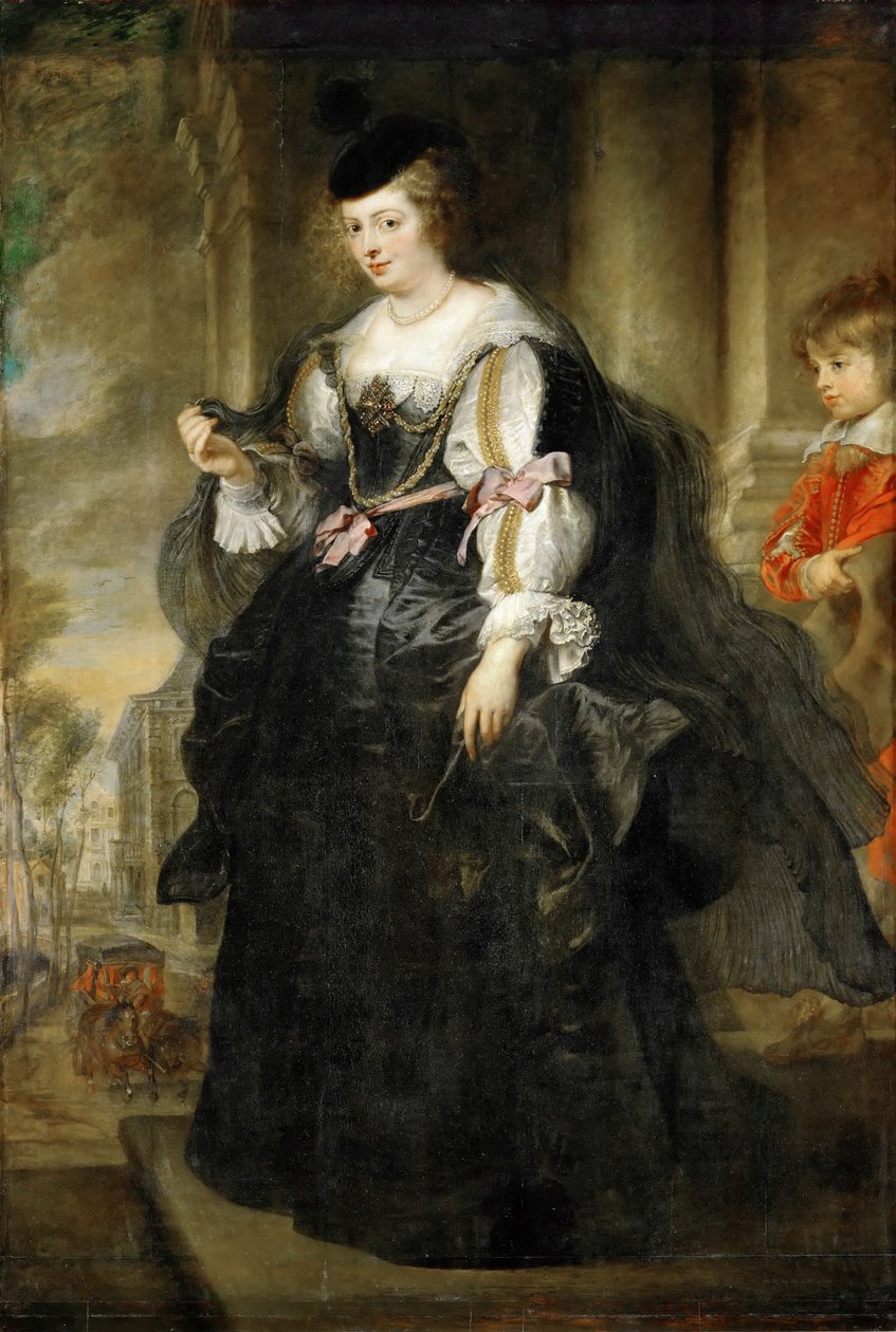 Hélène Fourment com uma carruagem de Peter Paul Rubens
