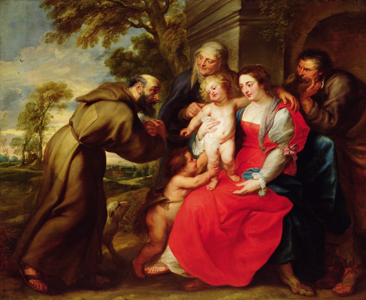 Sagrada Família com São Francisco, c.1625 de Peter Paul Rubens