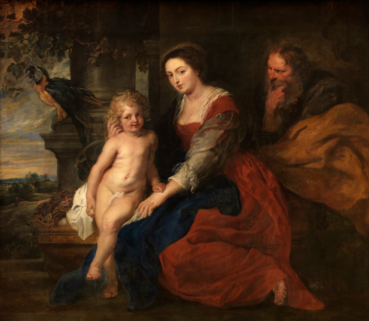 Sagrada Família com um papagaio de Peter Paul Rubens