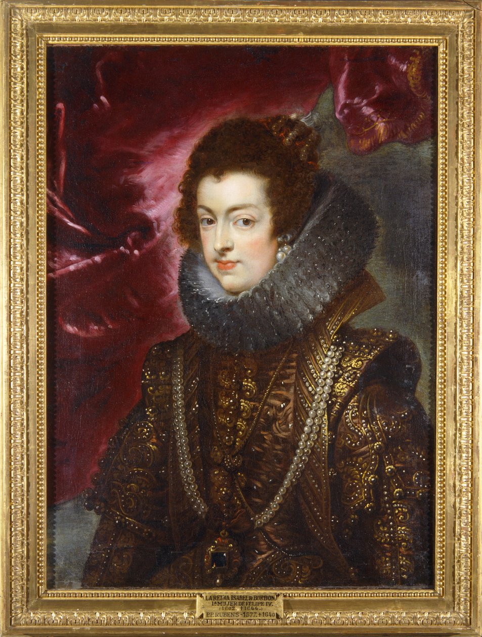 Isabel de Bourbon, c.1629 (pintura sobre tela) de Peter Paul Rubens