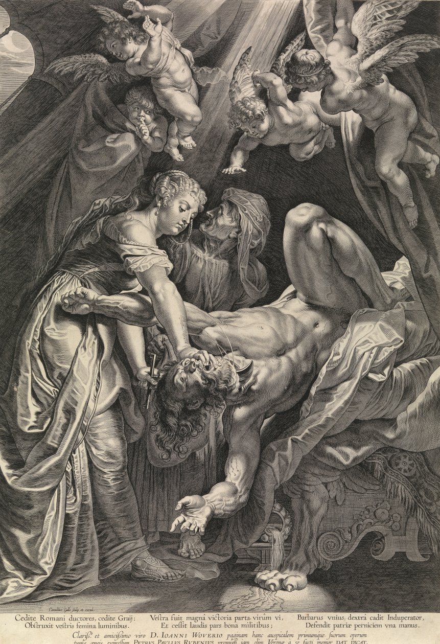Judite e Holofernes (gravura) de Peter Paul Rubens