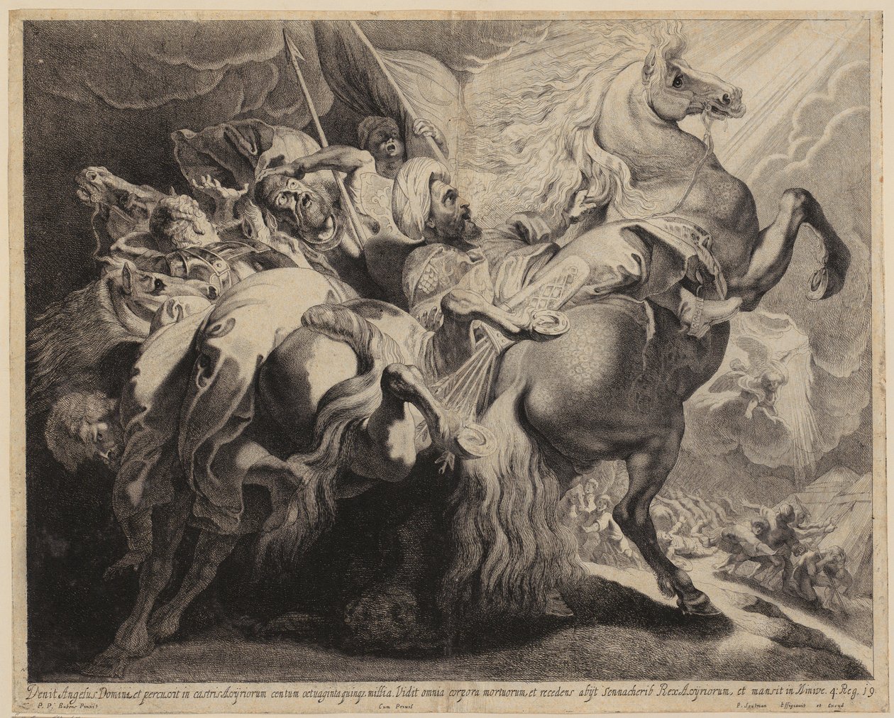 Sanherib, rei do Império Assírio, cai do cavalo de Peter Paul Rubens
