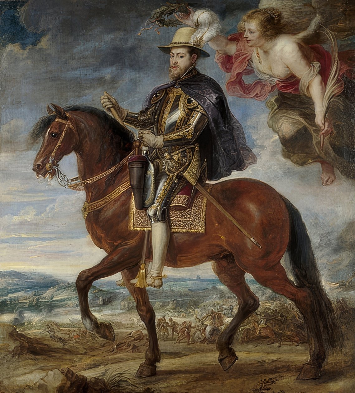 Rei Filipe II da Espanha (1527-1598) a cavalo. 1628 de Peter Paul Rubens