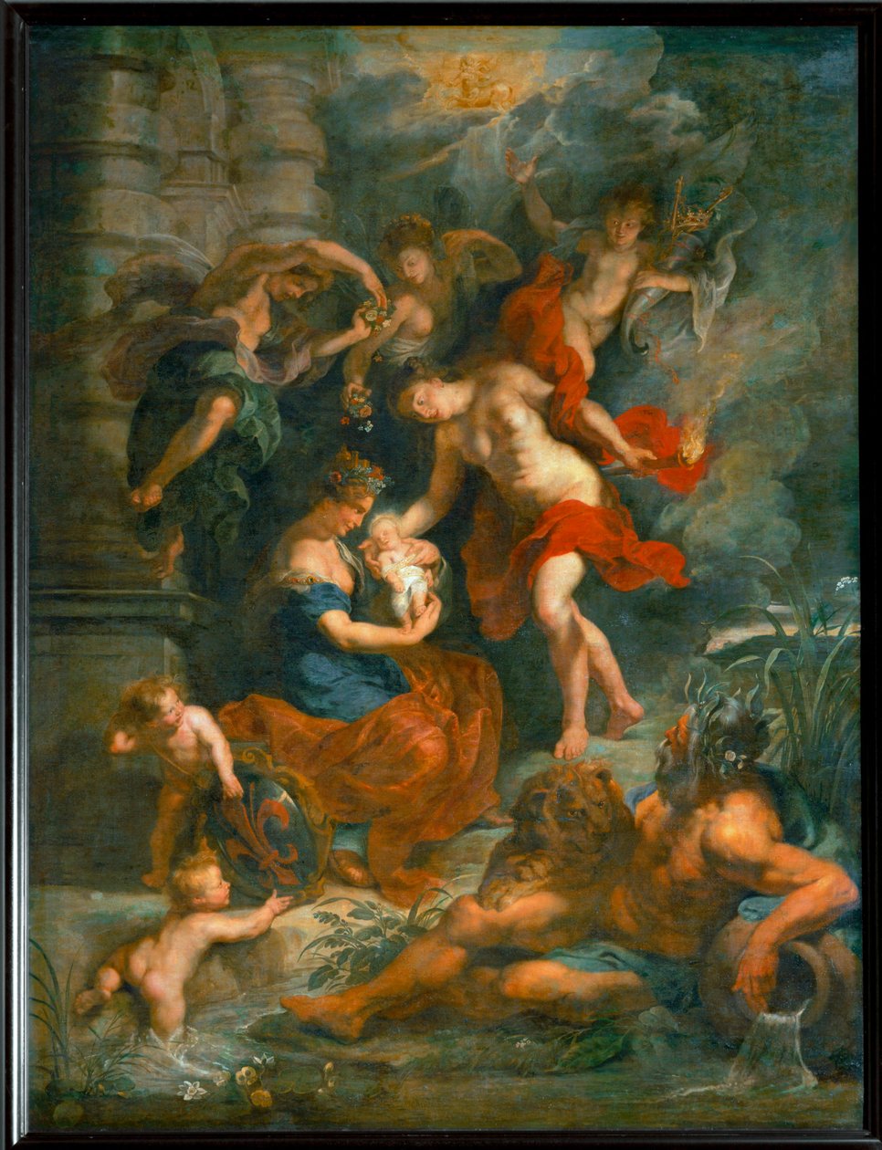 O nascimento da rainha Maria de Médicis, em Florença, a 26 de abril de 1573 ... de Peter Paul Rubens
