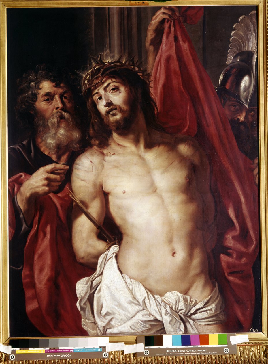 Coroa de espinhos, Ecce Homo (Coroa de espinhos, Ecce Homo). Pintura de Peter Paul (Pierre-Paul) Rubens (ou Peter Paul ou Petrus Paulus) (1577-1640)). óleo sobre madeira de Peter Paul Rubens
