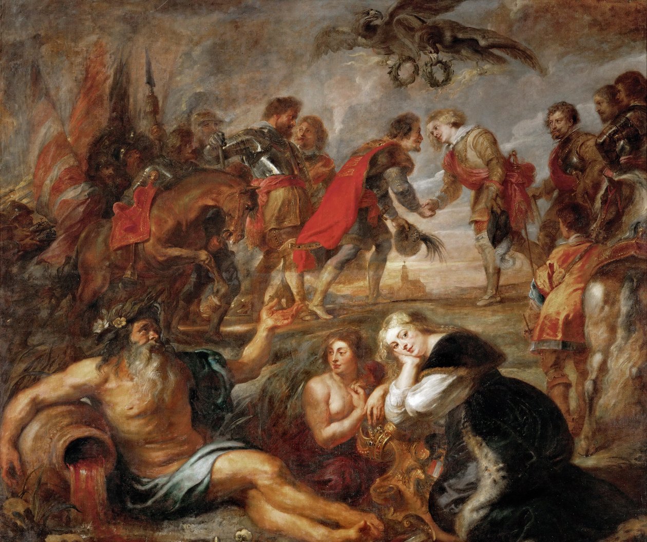O Encontro de Fernando III de Habsburgo (1608-1657), Rei da Hungria, Boémia e Germânia e o Cardeal Infante Fernando da Áustria (1609-1641) antes da Batalha de Nordlingen (1634) - O Encontro do Rei Fernando da Hungria e do Cardeal Infante de Peter Paul Rubens