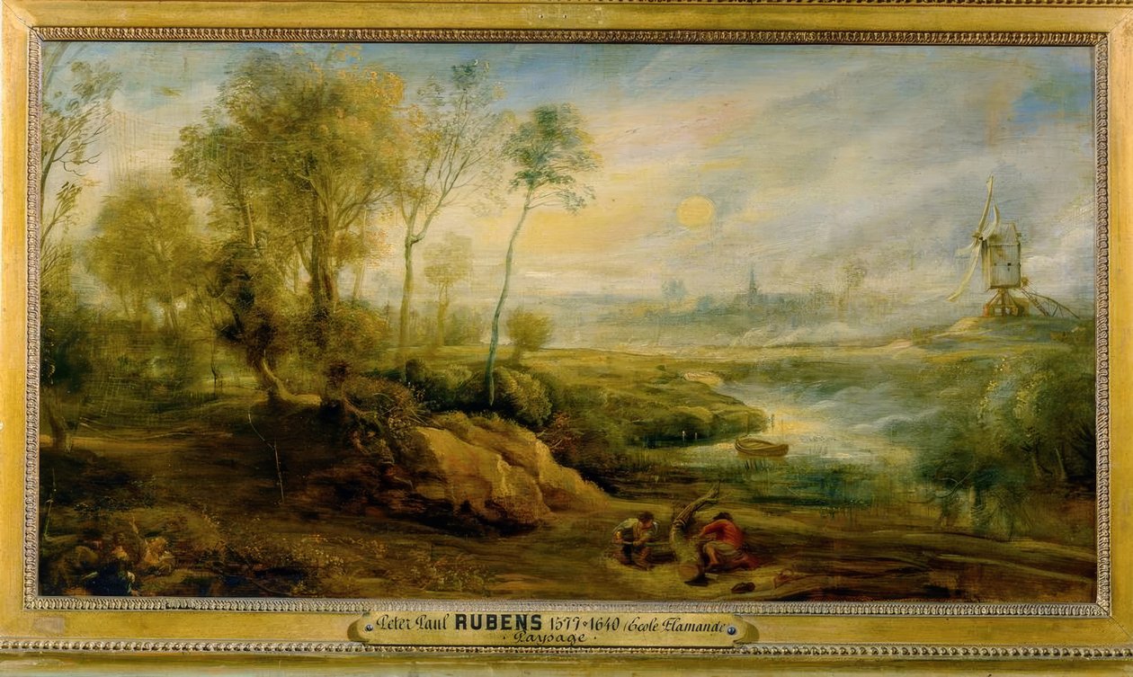 Paisagem com figuras de pássaros de Peter Paul Rubens
