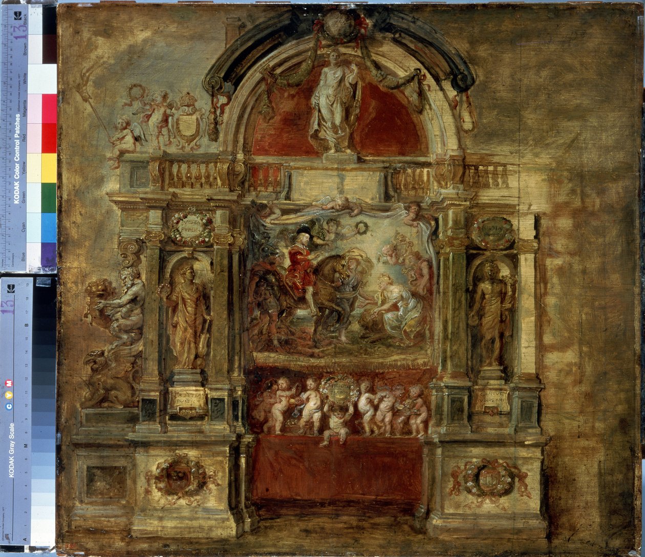 A chegada do príncipe Ferdinando. Pintura de Peter Paul (Peter-Paul) Rubens (ou Peter Paul ou Petrus Paulus) (1577-1640). Óleo sobre madeira, 73 x 78 cm de Peter Paul Rubens