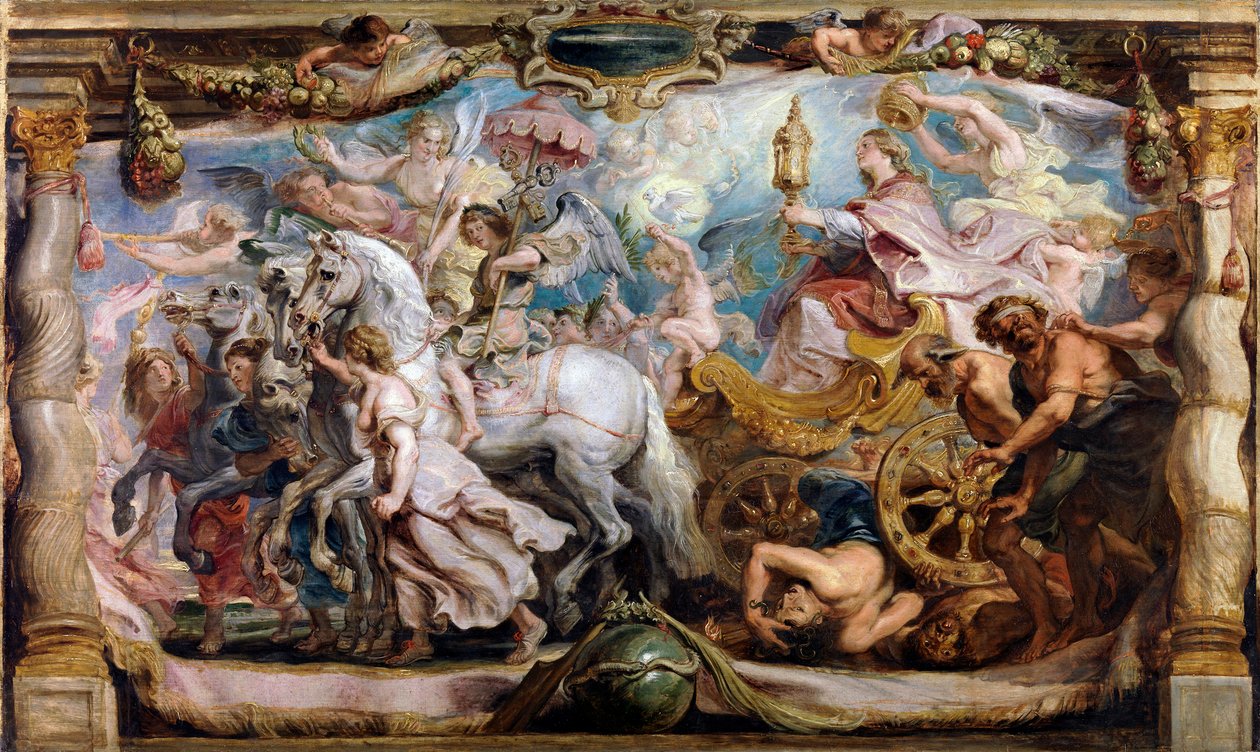 "O Triunfo da Igreja sobre a Fúria, a Discórdia e o Ódio" - Pintura de Peter Paul (Peter-Paul) Rubens (ou Peter Paul ou Petrus Paulus) (1577-1640) Século XVII. Madrid, Museu do Prado - O triunfo da Igreja por Rubens, Pieter Paul (1577-164) de Peter Paul Rubens