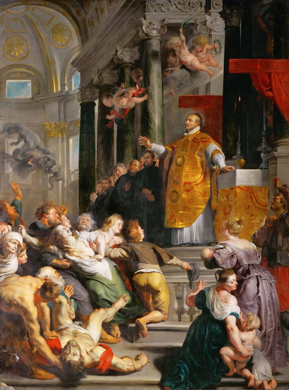 Les miracles de Saint Ignace de Loyola (1491-1553) - Os Milagres de Santo Inácio de Loyola - Pieter Paul Rubens (1577-1640). Óleo sobre tela, c. 1617-1618. Dimensão: 535x395 cm. Museu de História de Arte, Vienne de Peter Paul Rubens
