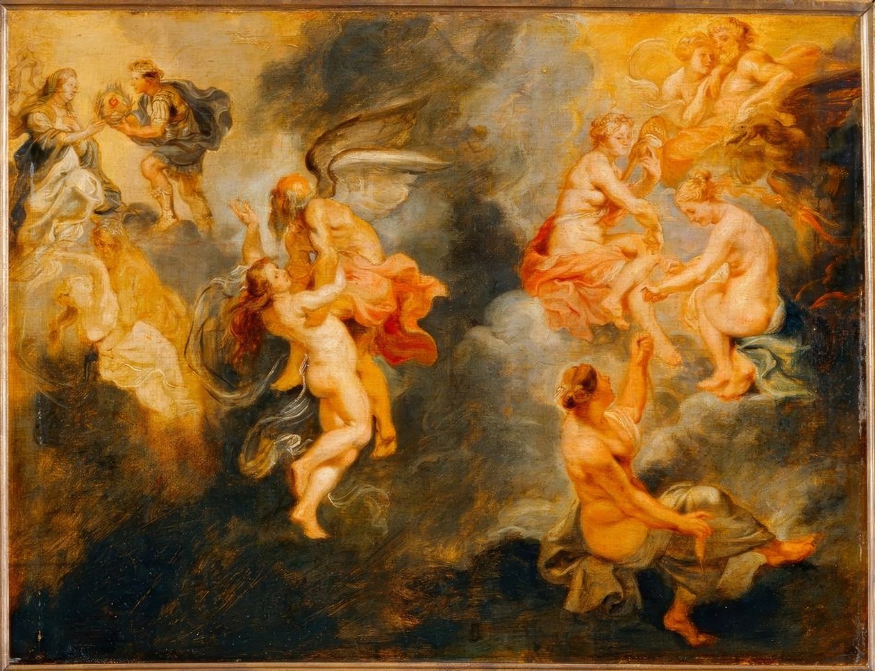 Os três parques girando o destino de Marie Medicis de Peter Paul Rubens