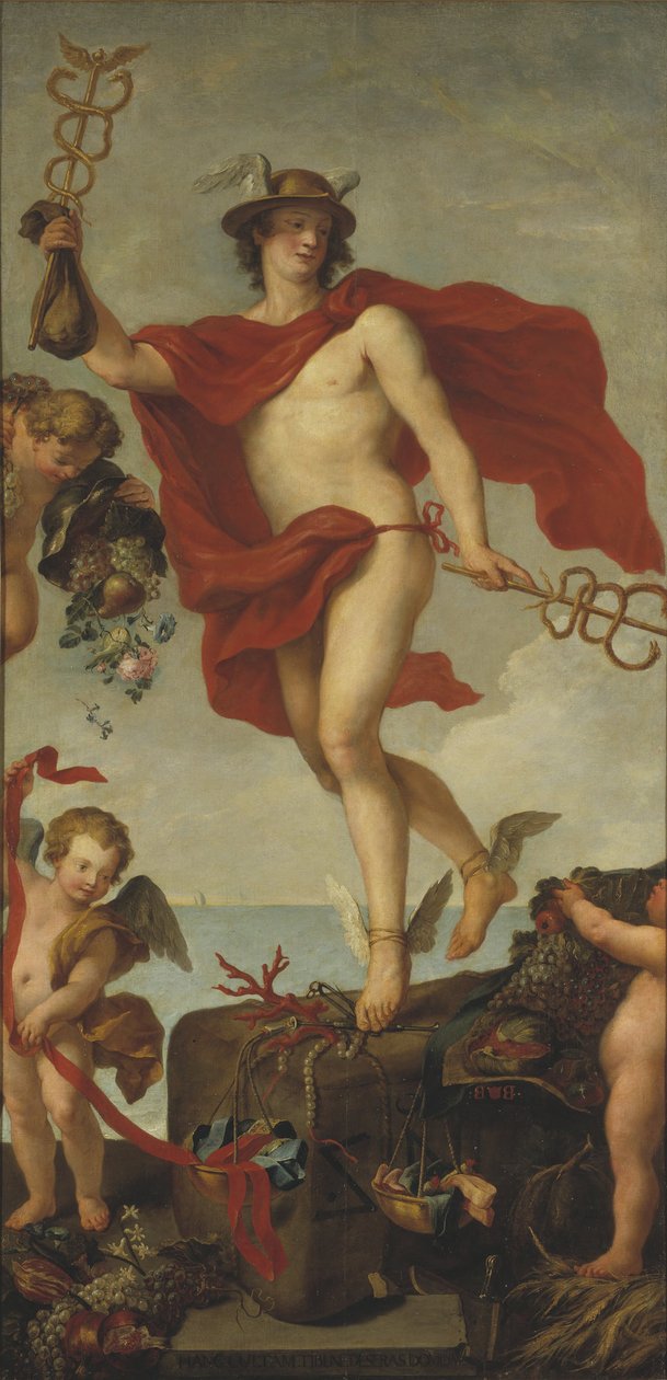 Merkur verlässt Antwerpen. Fragment eines größeren Gemäldes de Peter Paul Rubens
