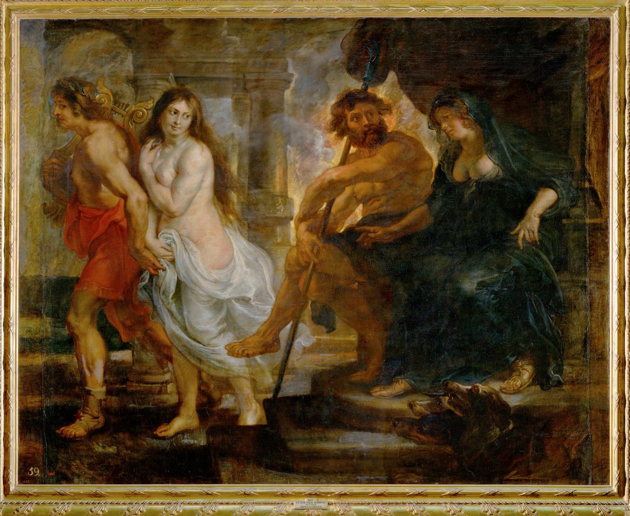 Orfeu e Euridice com Plutão e Proserpina (pintura sobre tela) de Peter Paul Rubens