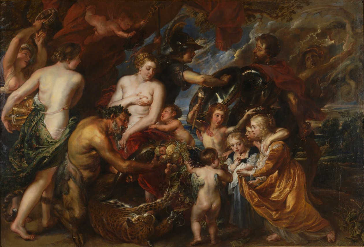 Paz e guerra, Minerva protegendo a Paz de Marte (óleo sobre tela de Peter Paul Rubens