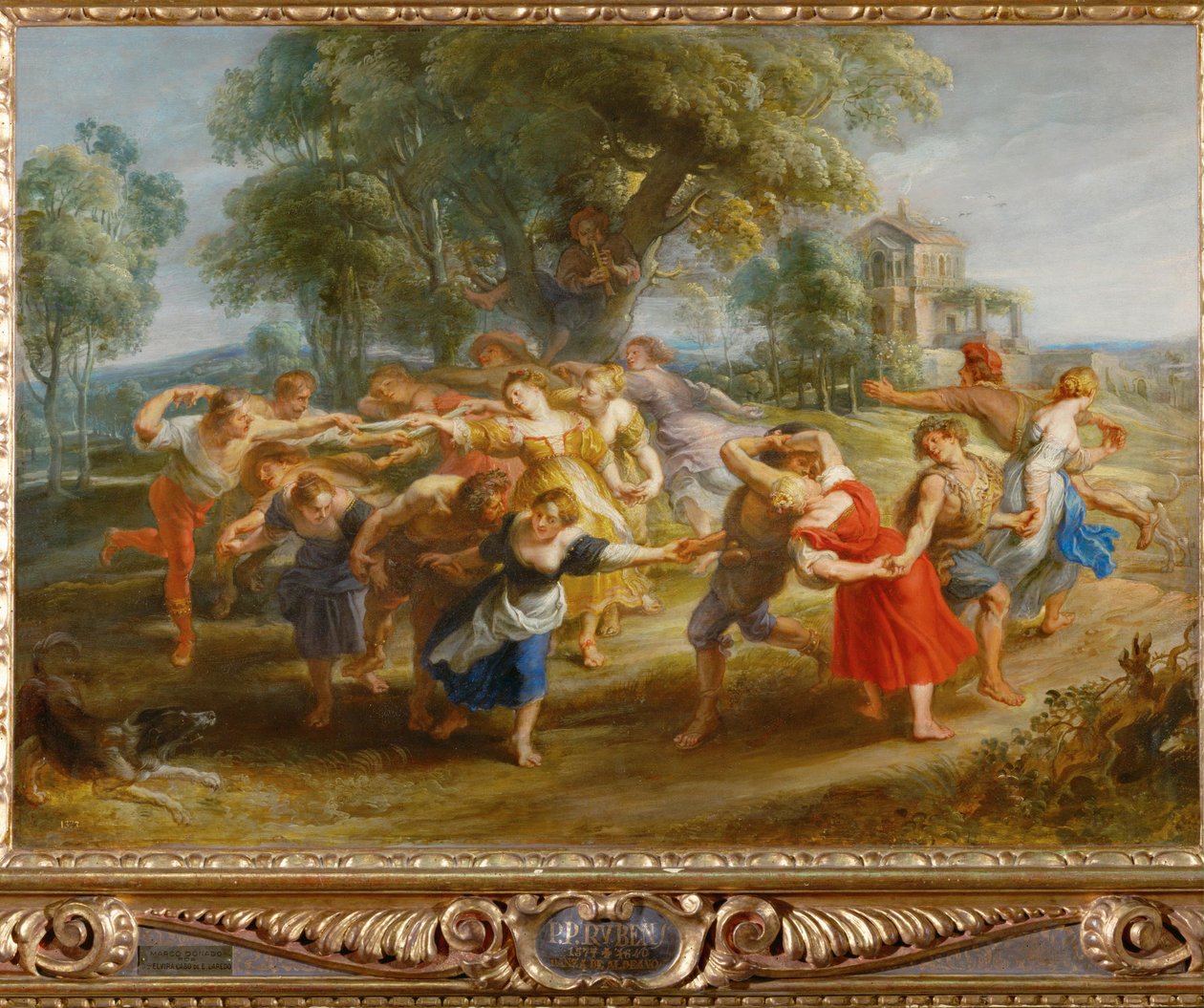 Dança dos Camponeses, c.1630 (pintura sobre madeira) de Peter Paul Rubens