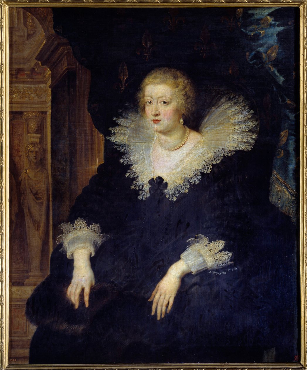 Retrato de Ana da Áustria, Rainha da França (1601-1666) Esposa de Luís XIII (1601-1643) Pintura de Pedro Paulo (Pierre-Paul) Rubens (ou Pedro Paulo ou Petrus Paulus) (1577-1640) (ec.flam) 1625 Sol. 1,29x1,06 m Madrid, Musee du Prado de Peter Paul Rubens