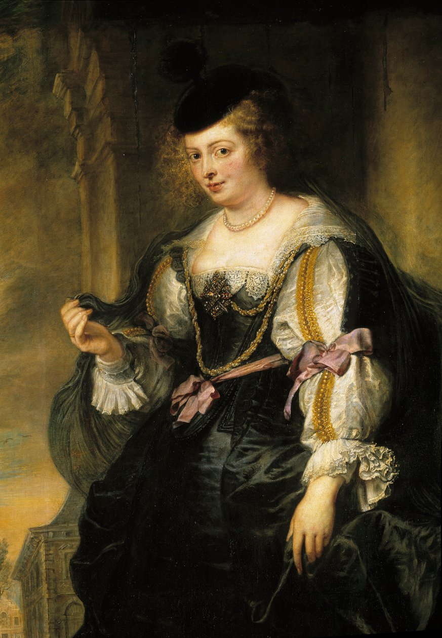 Retrato de Helene Fourment na carruagem. Helene Fourment (1614-1673), segunda esposa do pintor Detalhe. Pintura de Pierre Paul (Pierre-Paul) Rubens (ou Peter Paul ou Petrus Paulus) (1577-1640) de Peter Paul Rubens