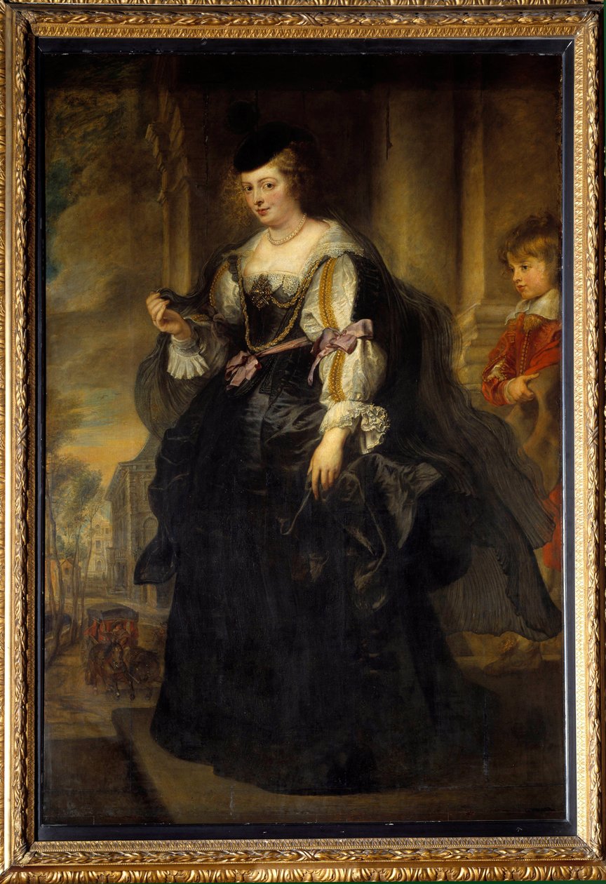 Retrato de Helene Fourment na carruagem. Helene Fourment (1614-1673), segunda esposa do pintor. Pintura de Pierre Paul (Pierre-Paul) Rubens (ou Peter Paul ou Petrus Paulus) (1577-1640), escola flamenga de Peter Paul Rubens