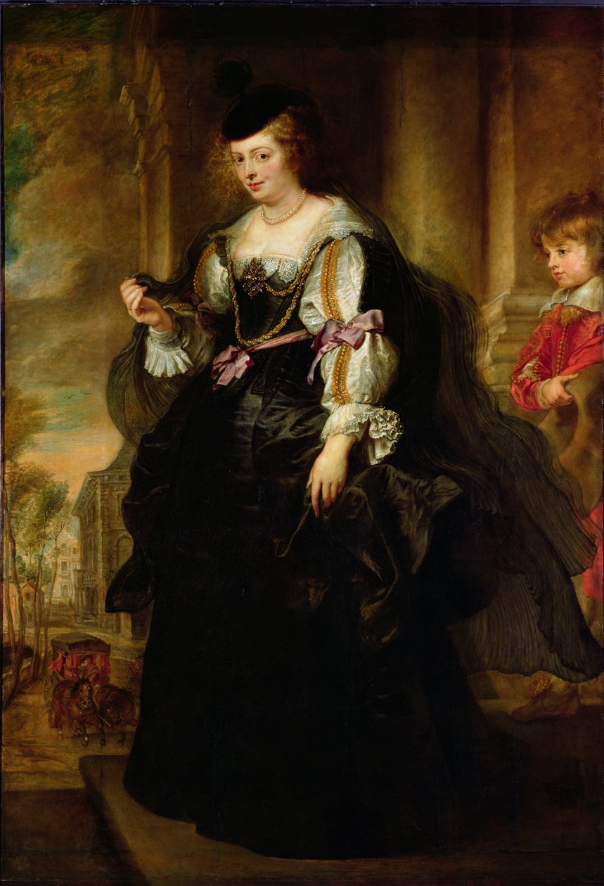 Retrato de Helene Fourment com um treinador, c.1639 de Peter Paul Rubens