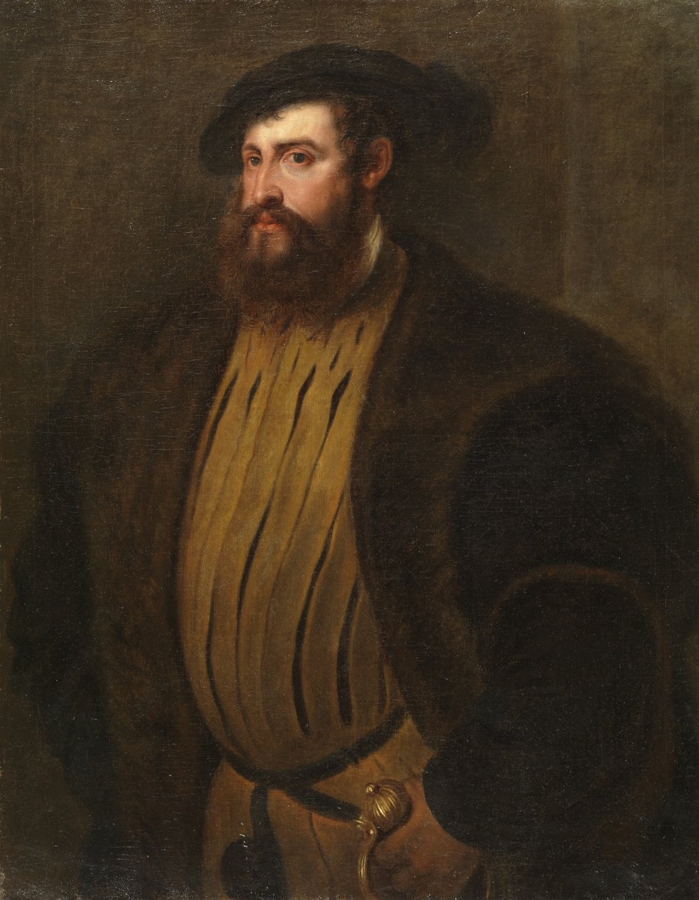 Retrato de Hernan Cortez  (Depois de Ticiano) de Peter Paul Rubens