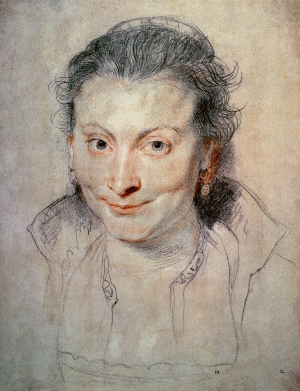 Retrato de Isabella Brandt (desenho) de Peter Paul Rubens