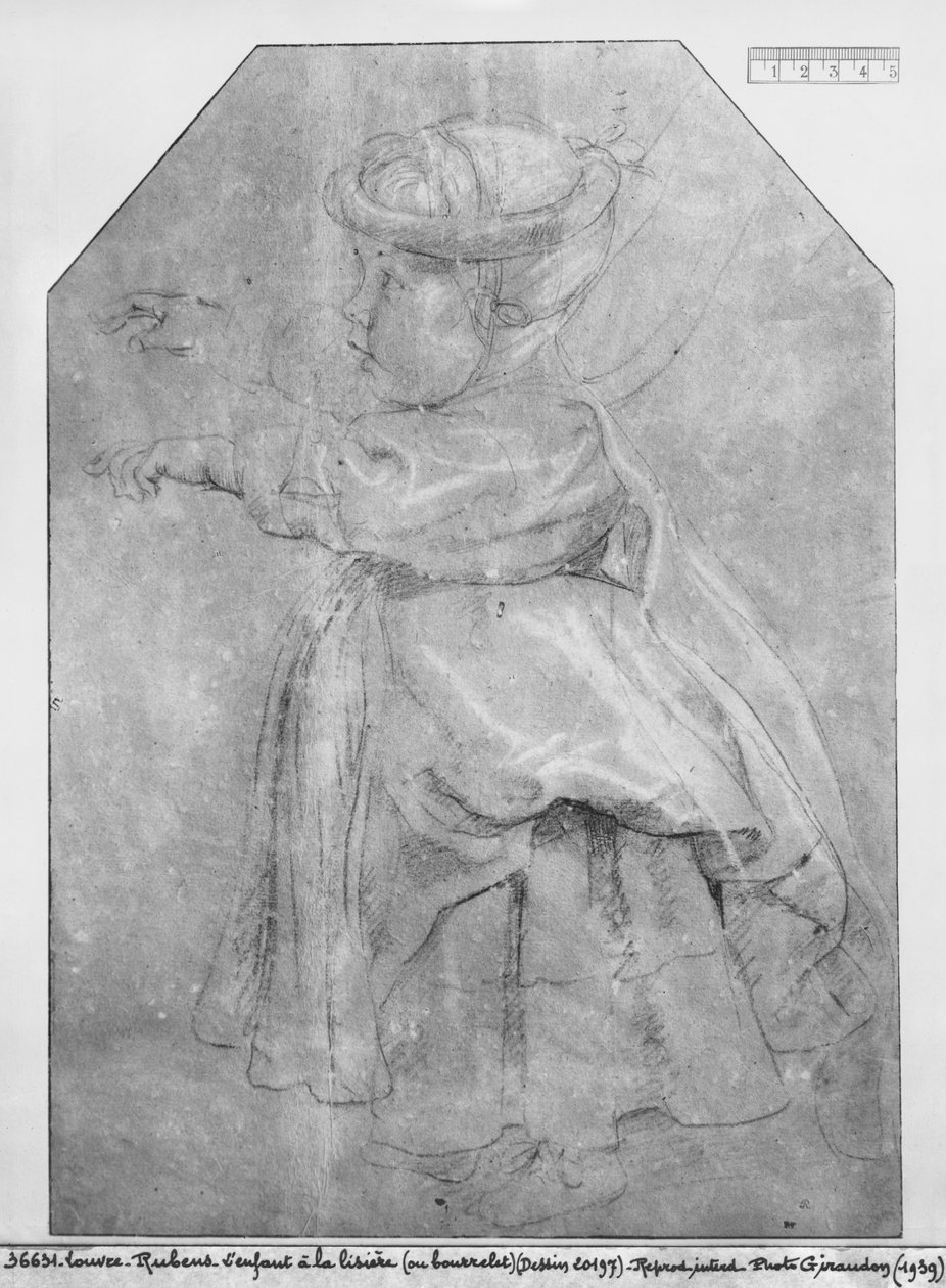 Retrato de Isabelle Helene Rubens, filha do artista, 1636 (pierre noire und vermelho giz und branco destaca em papel pardo) de Peter Paul Rubens