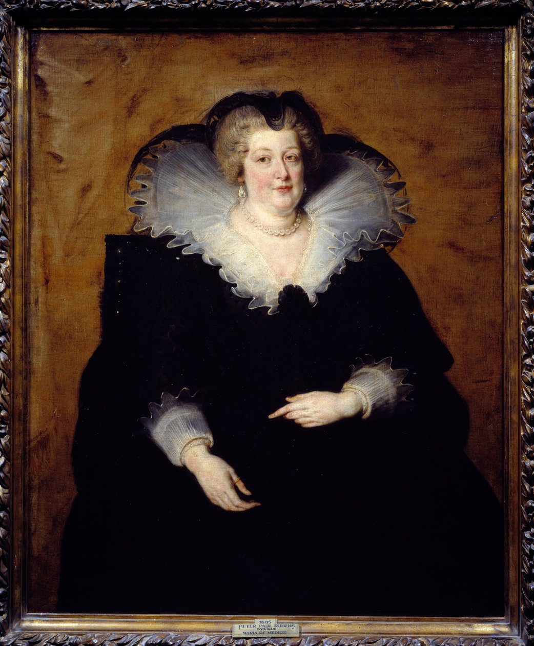 Retrato de Maria De Medici (Marie de Medicis) (1573-1642), Rainha de França, esposa de Henrique IV. Pintura de Pierre Paul (Pierre-Paul) Rubens (ou Peter Paul ou Petrus Paulus) (1577-1640). 1622 Sol. 1,3x1,08 m Madrid, Musee du Prado de Peter Paul Rubens