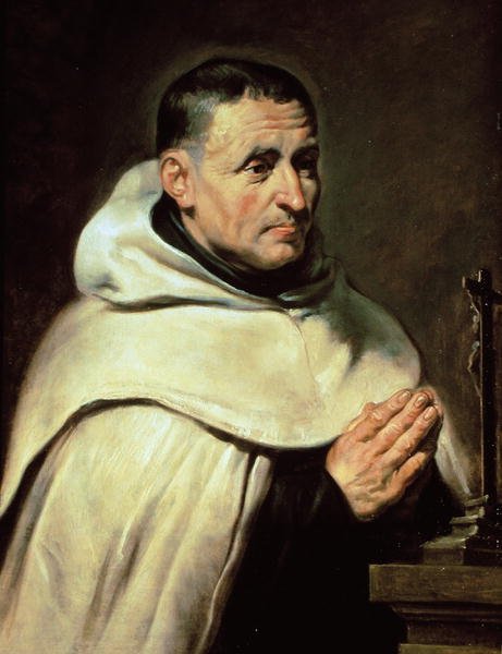 Retrato de um prior Carmelita (óleo sobre madeira) de Peter Paul Rubens