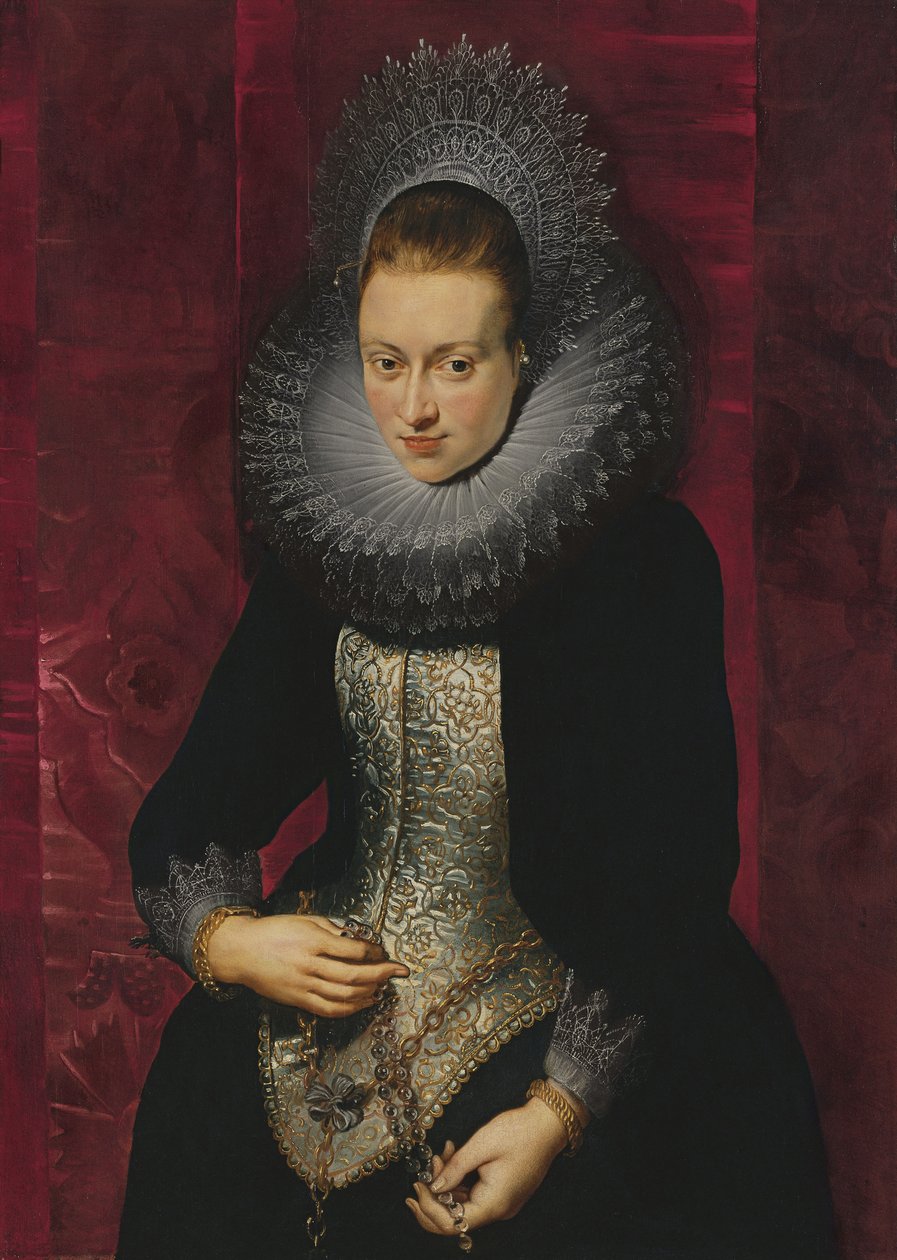 Retrato de uma jovem mulher com um rosário de Peter Paul Rubens