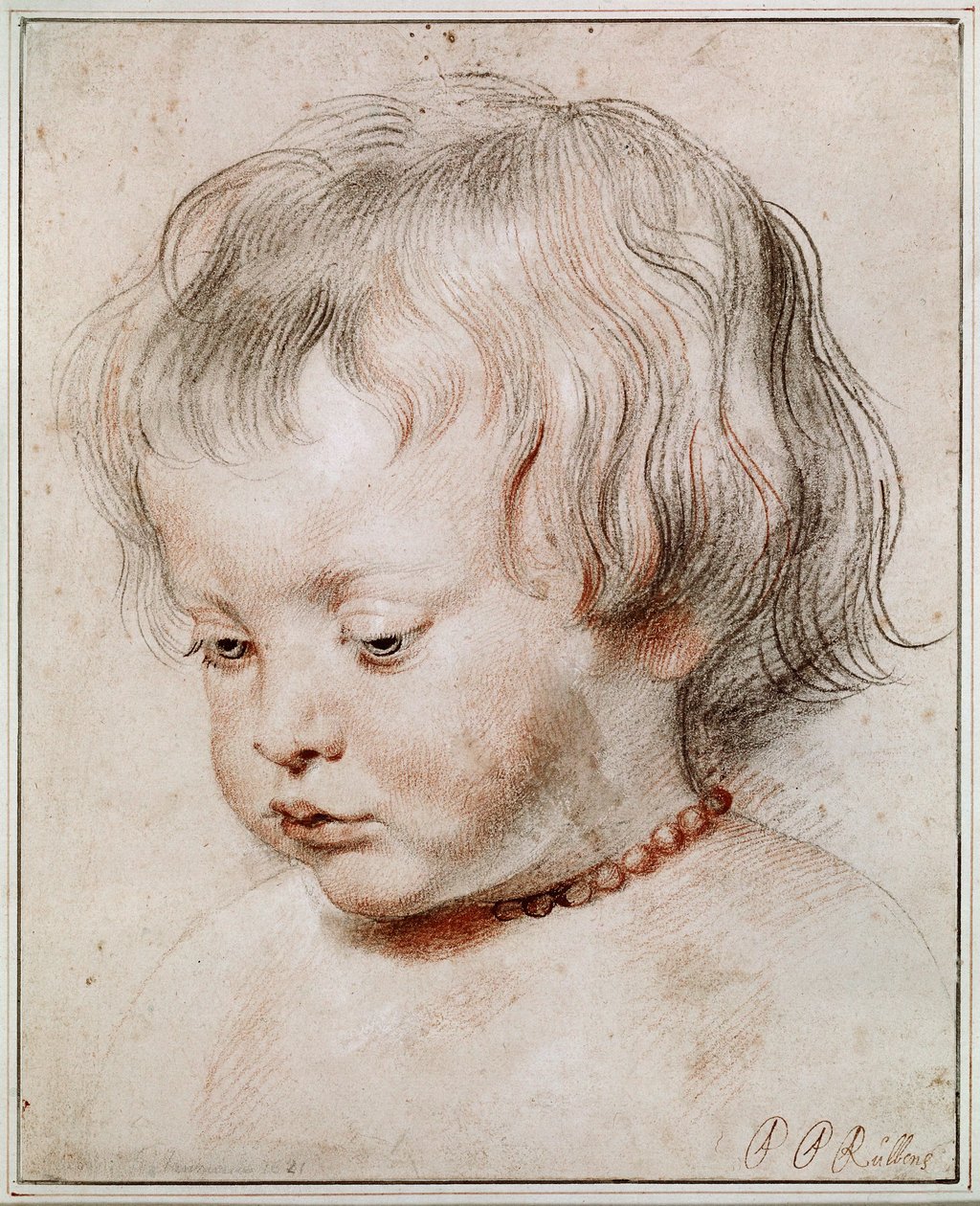 Estudo do retrato do seu filho Nicolas de Peter Paul Rubens