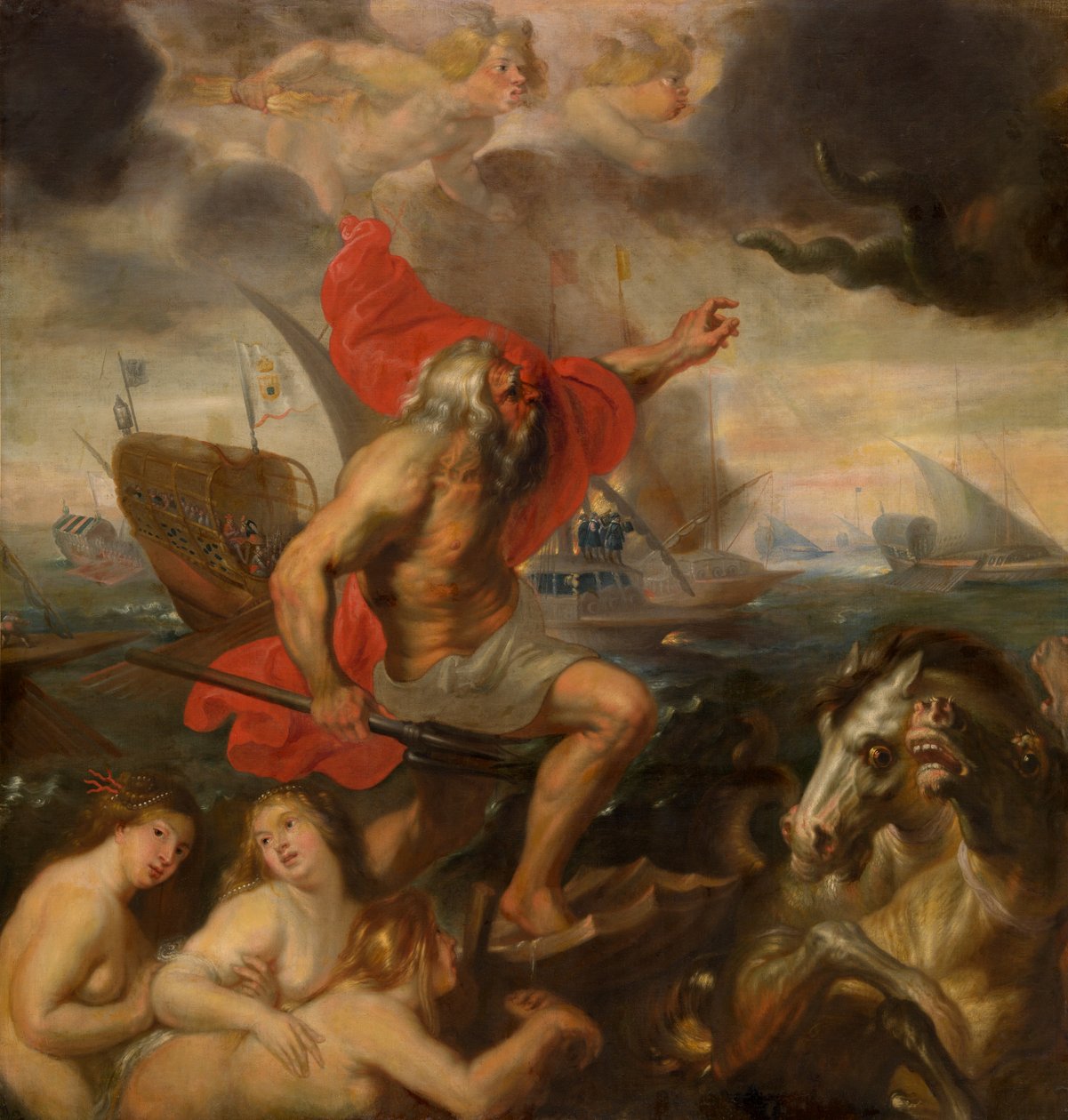 Quos Ego - Neptuno Acalma a Tempestade (óleo) de Peter Paul Rubens