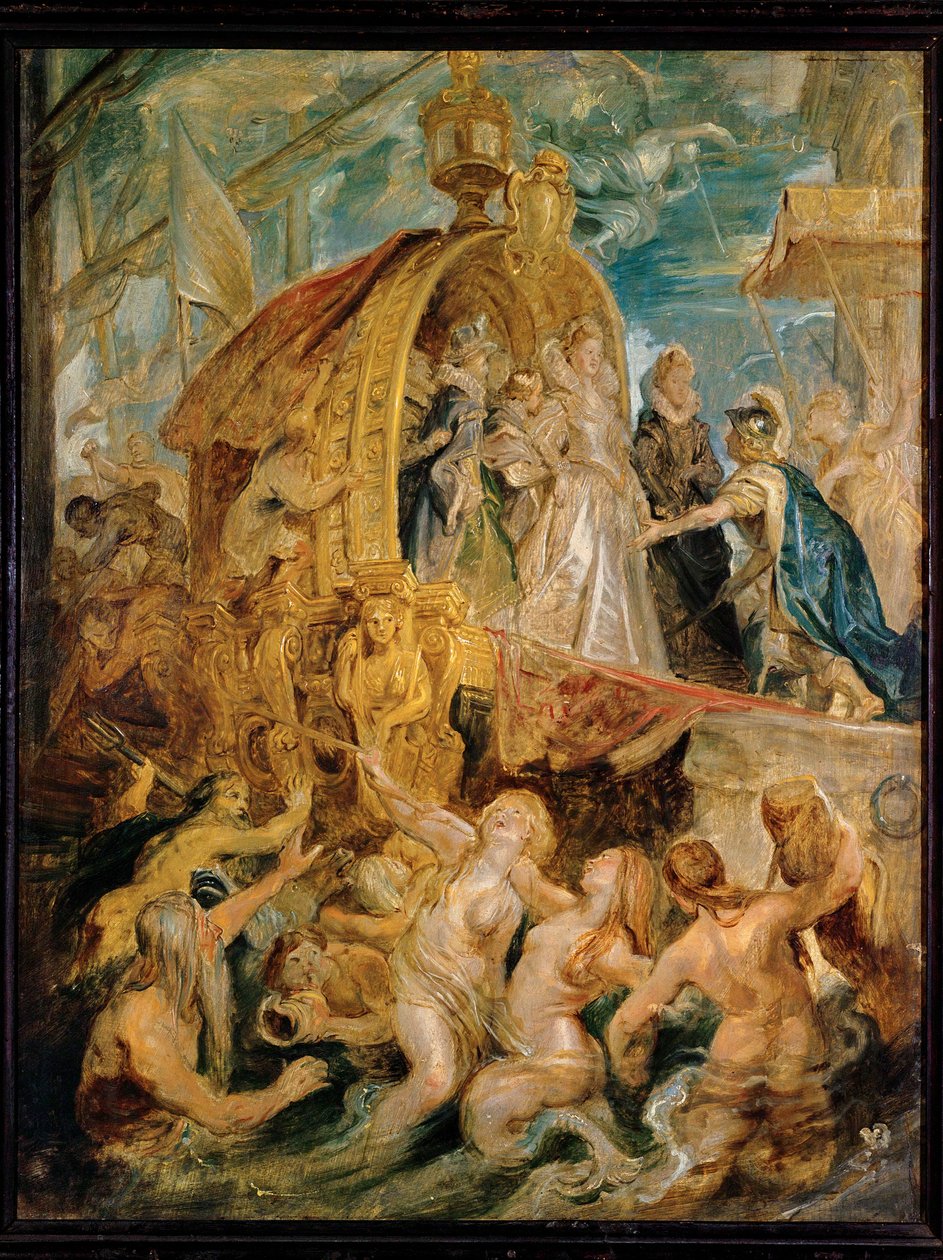 Receção da recém-casada Maria de Médicis no porto de Marselha Cobre (pintura sobre cobre) de Peter Paul Rubens